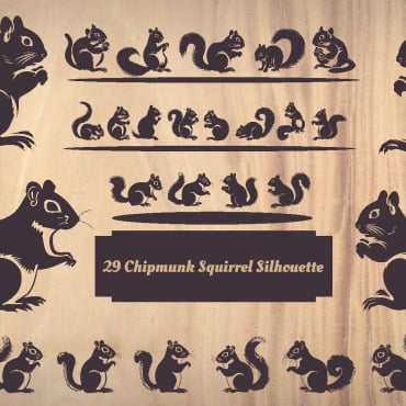 Squirrel Silhouette Illustrations Templates 418244