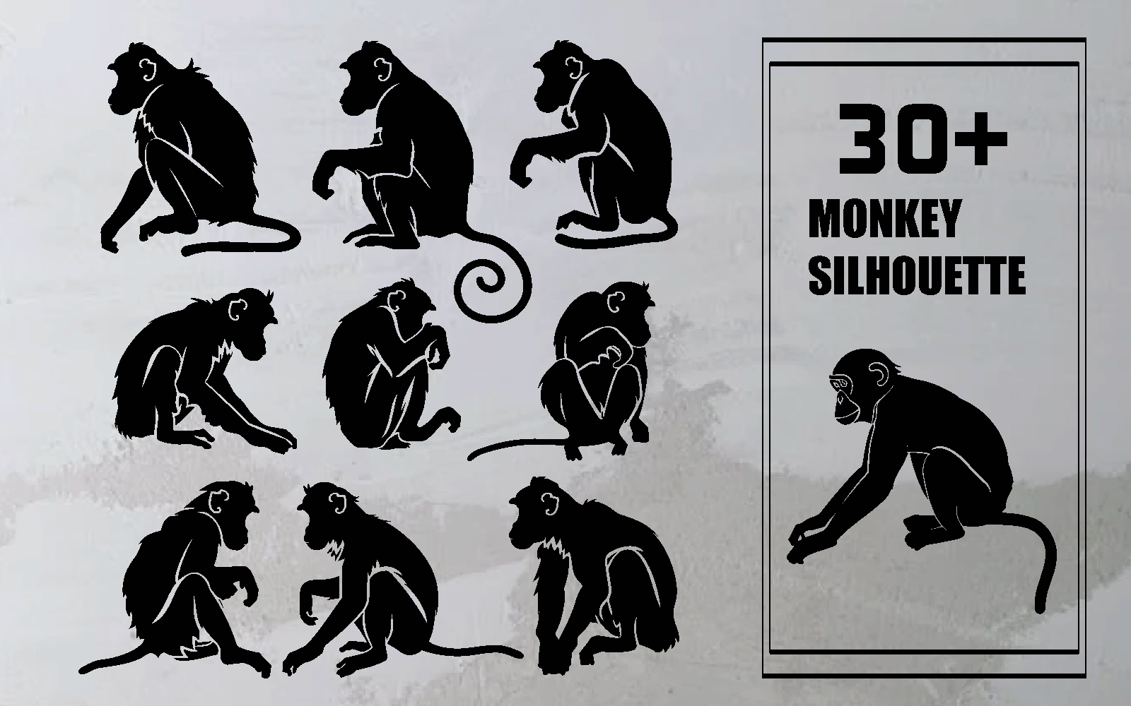 30+ Monkey Animal Silhouette