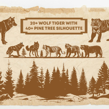 Tiger Pine Illustrations Templates 418263