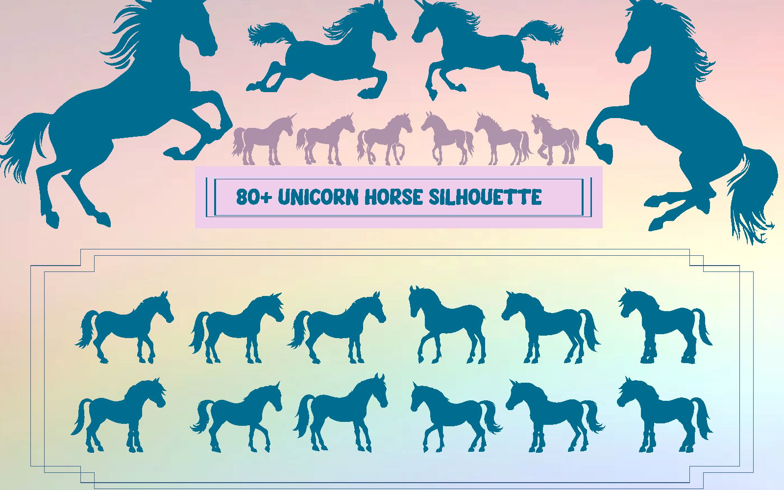 80+ Unicorn Horse Silhouette