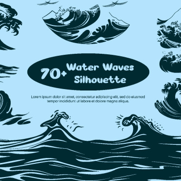 Waves Silhouette Illustrations Templates 418273