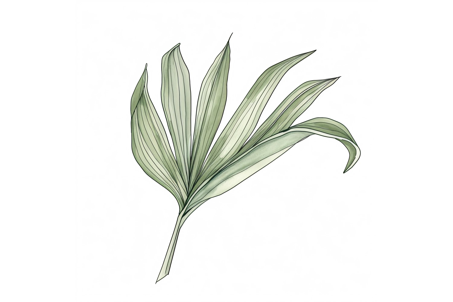 Air Plant Leaves Watercolour Style Painting 4