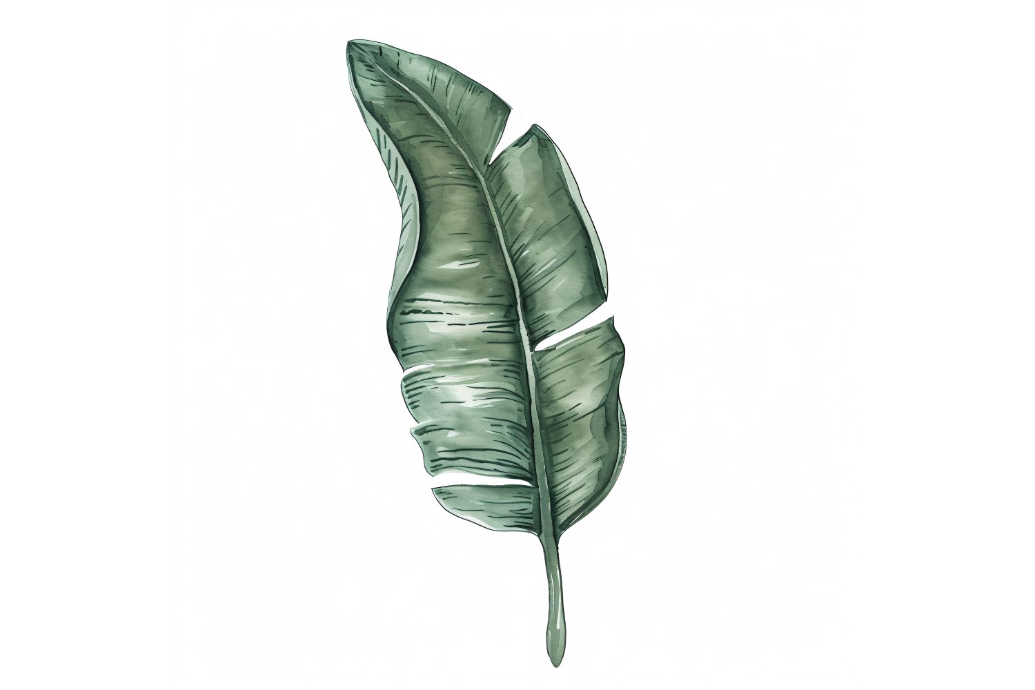 Banana Leaves Watercolour Style Painting 1