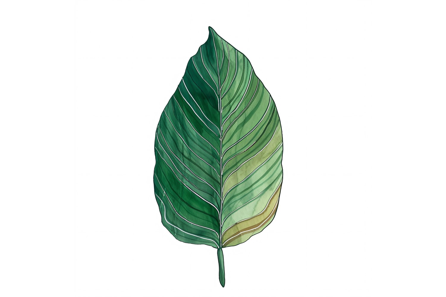 Calathea Leaves Watercolour Style Painting 2