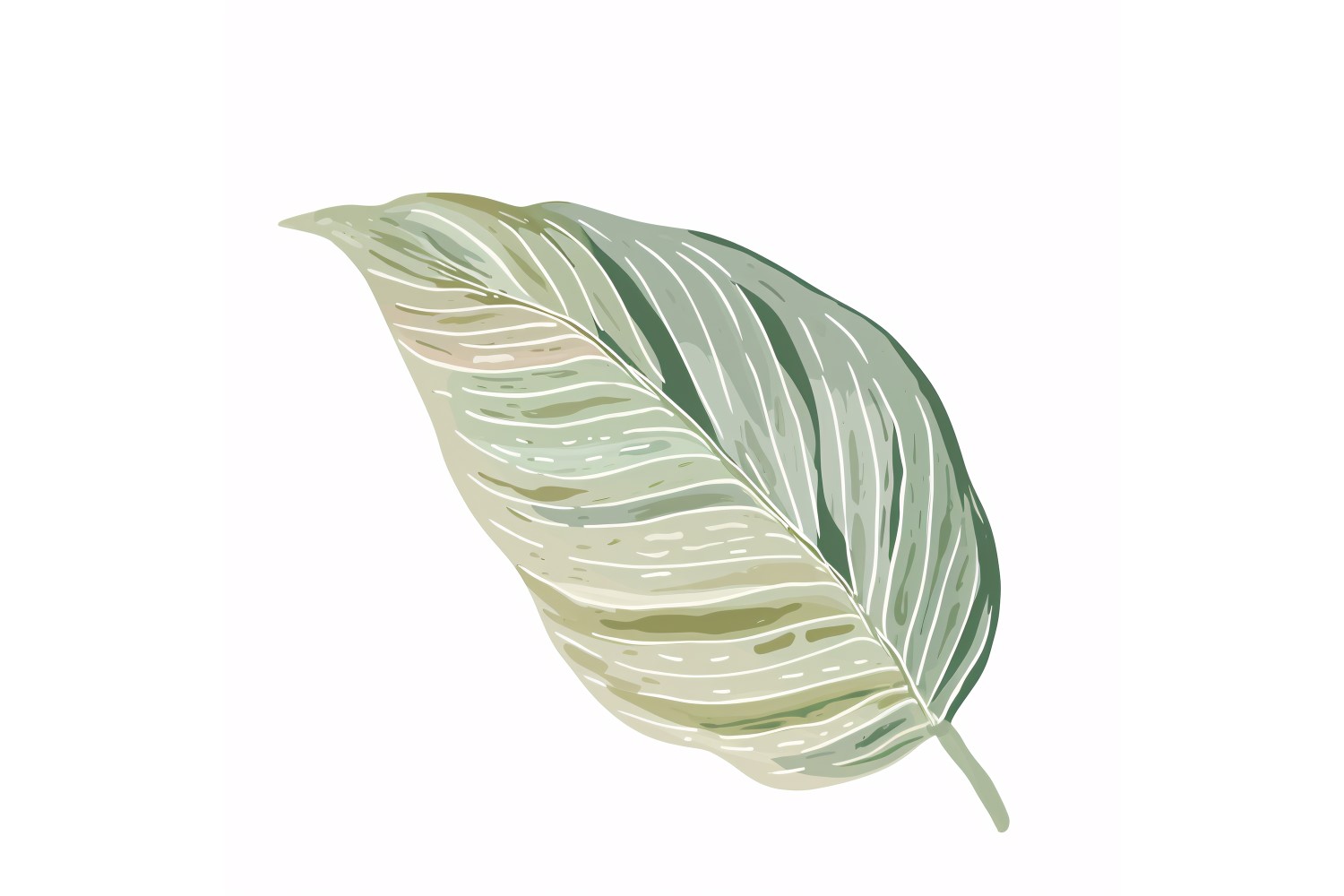 Calathea Leaves Watercolour Style Painting 3