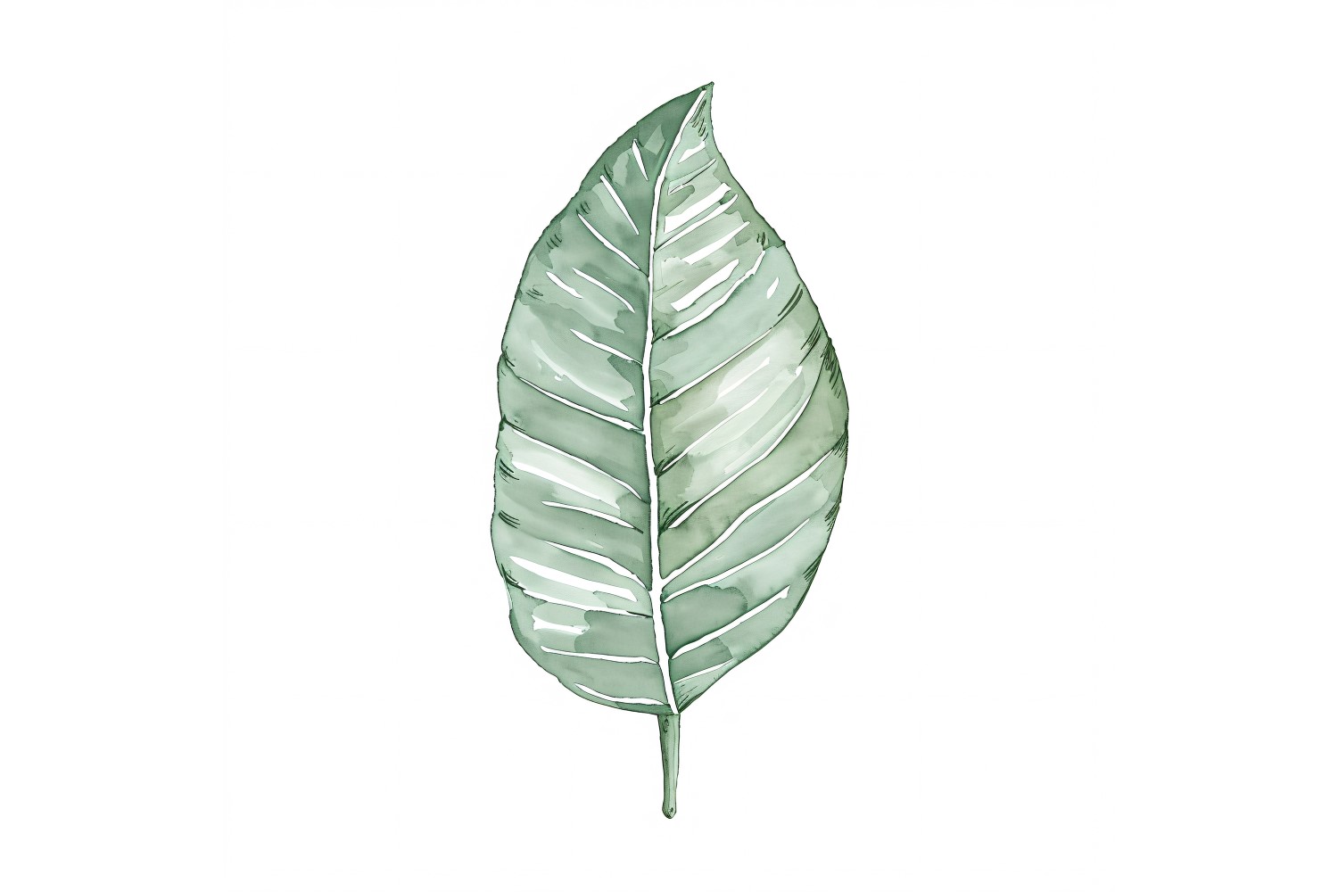 Croton Leaves Watercolour Style Painting 1