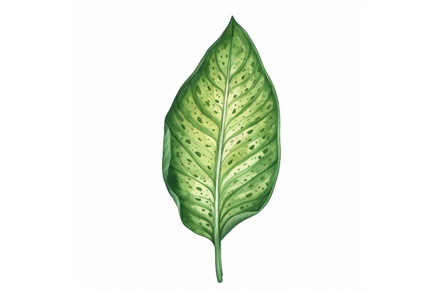 Dieffenbachia Leaves Watercolour Style Painting 2