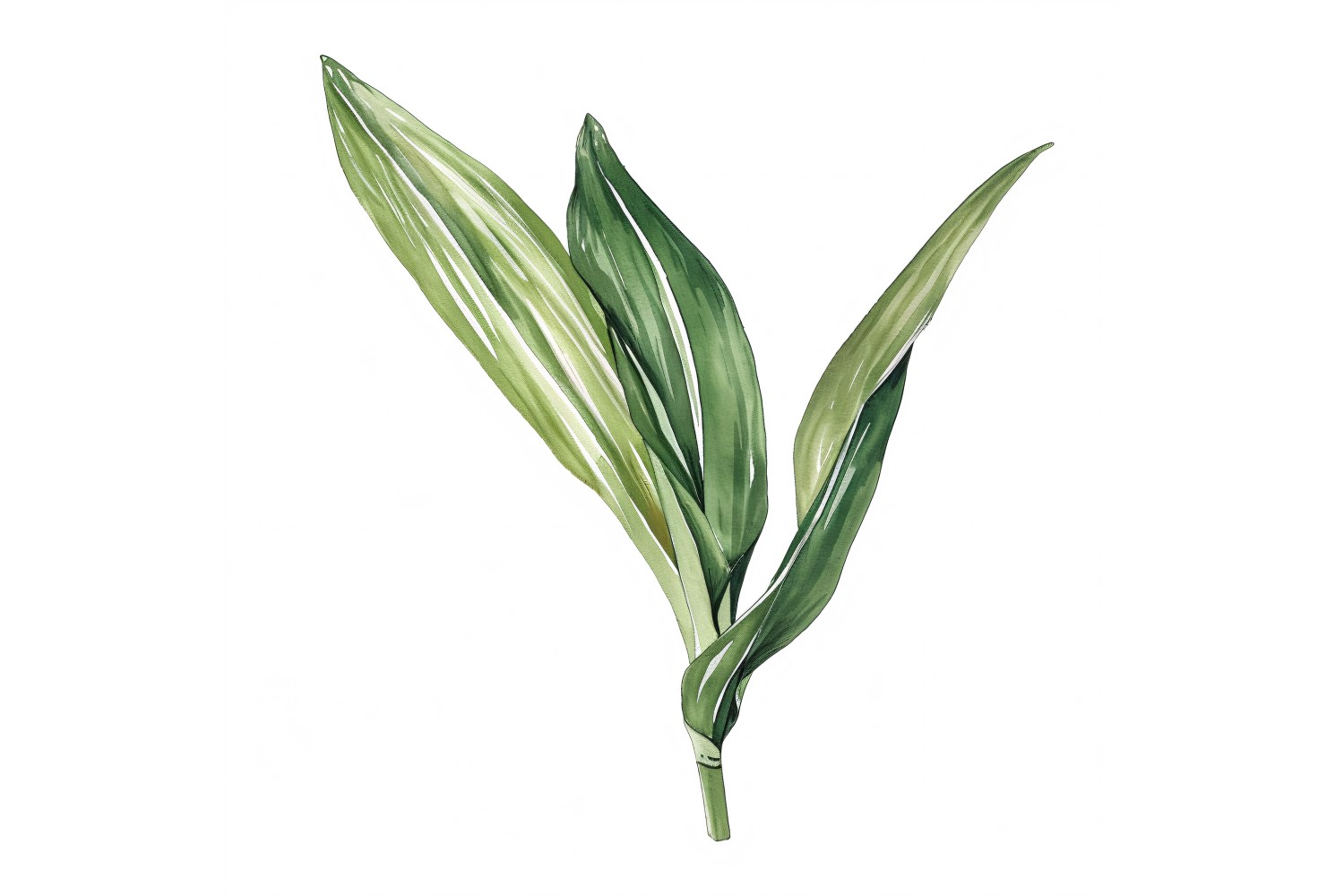 Dracaena Leaves Watercolour Style Painting 1