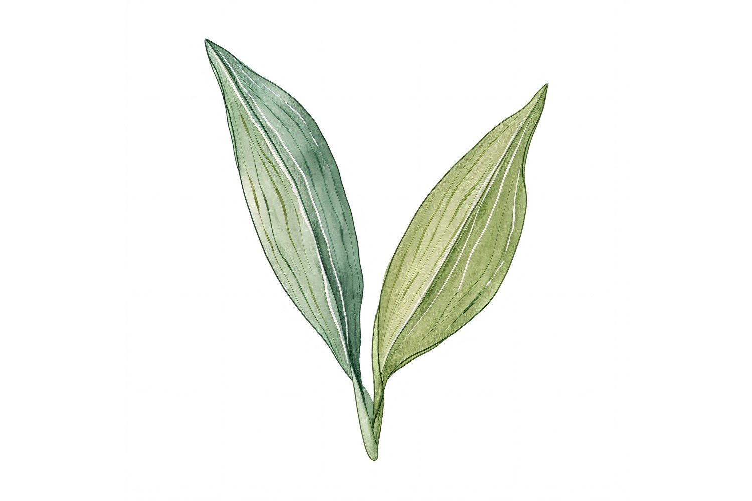 Dracaena Leaves Watercolour Style Painting 2