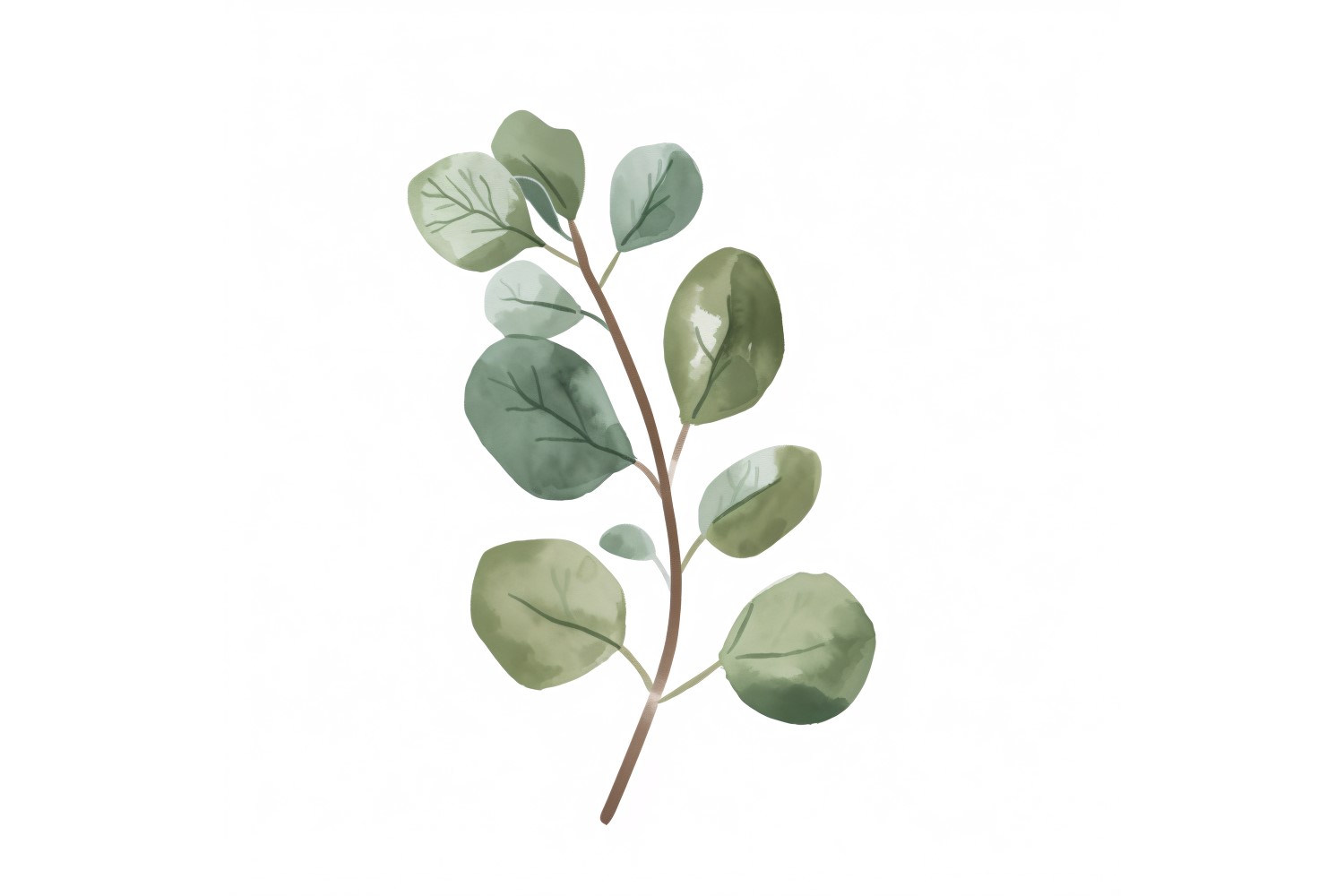 Eucalyptus Leaves Watercolour Style Painting 2