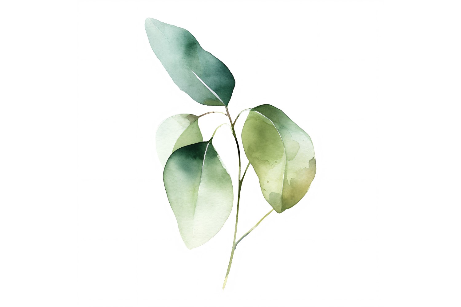 Eucalyptus Leaves Watercolour Style Painting 3