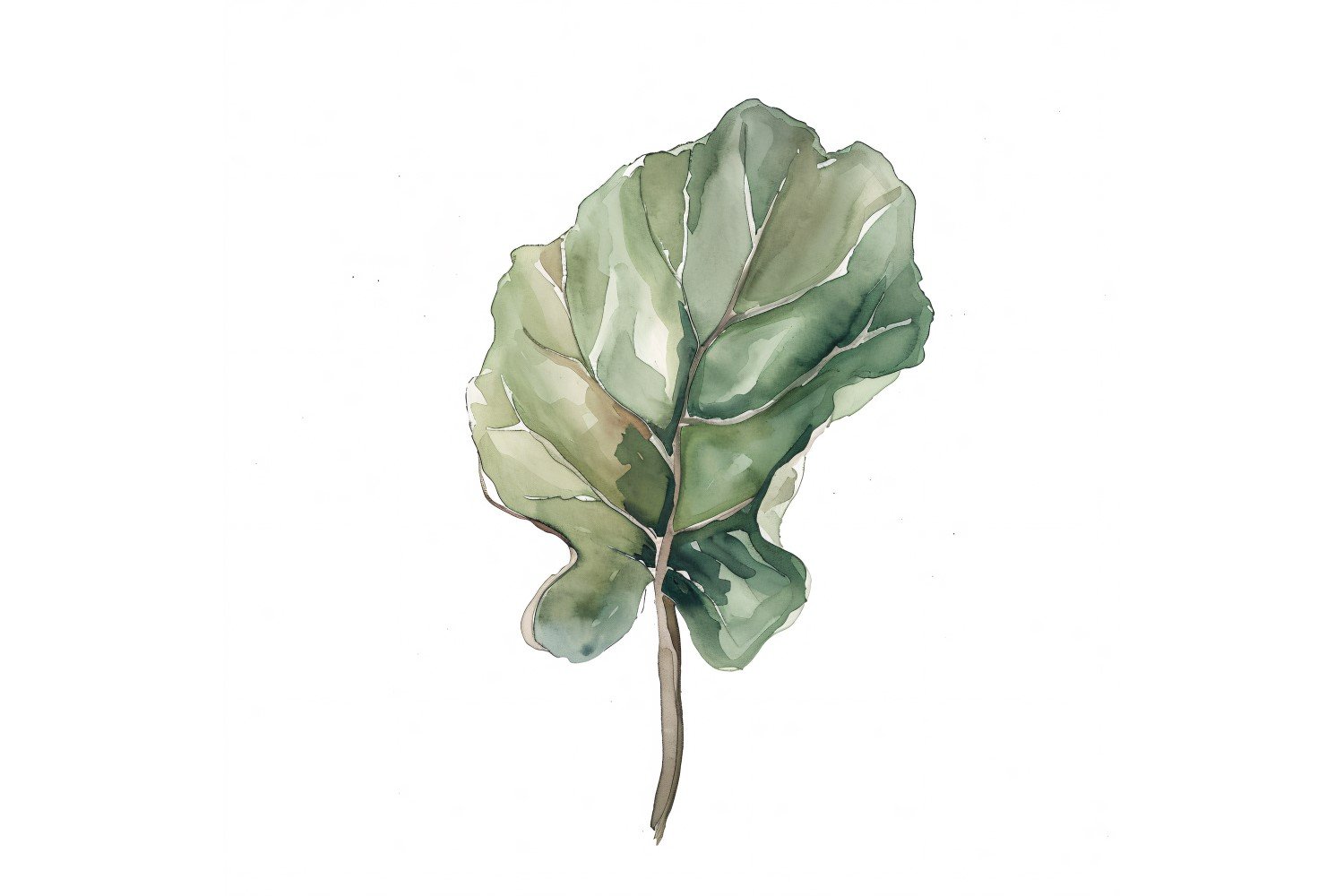 Fiddle Leaves Watercolour Style Painting 4