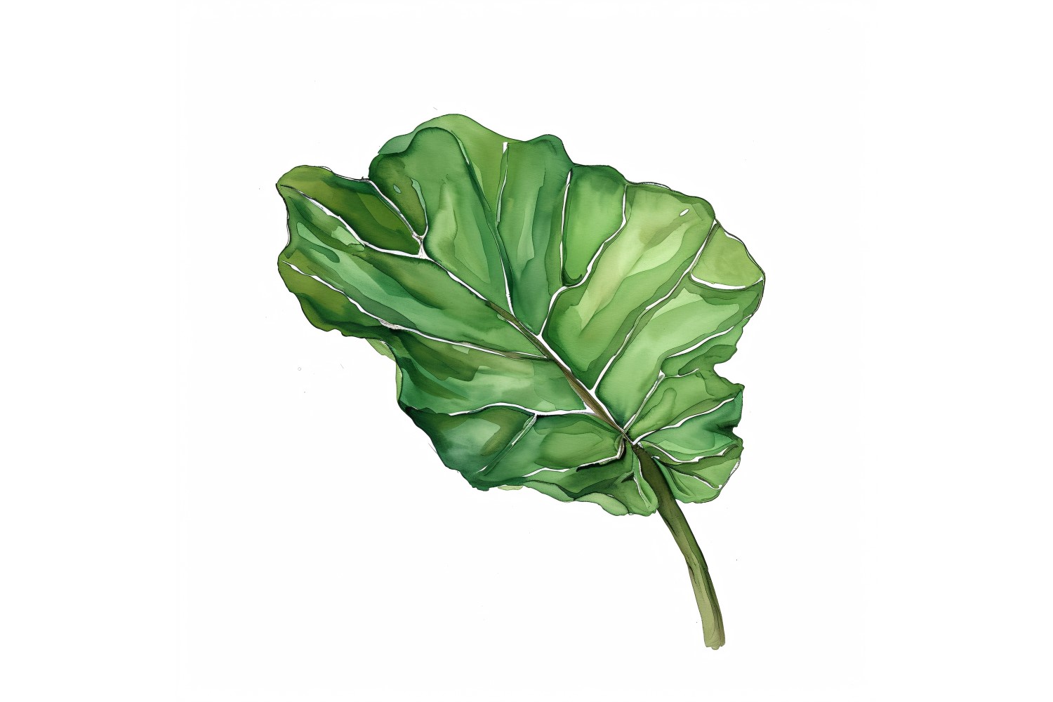 Fiddle Leaves Watercolour Style Painting 6