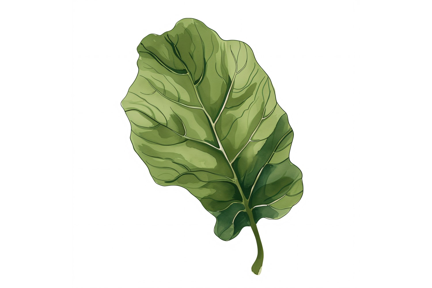 Fiddle Leaves Watercolour Style Painting 7