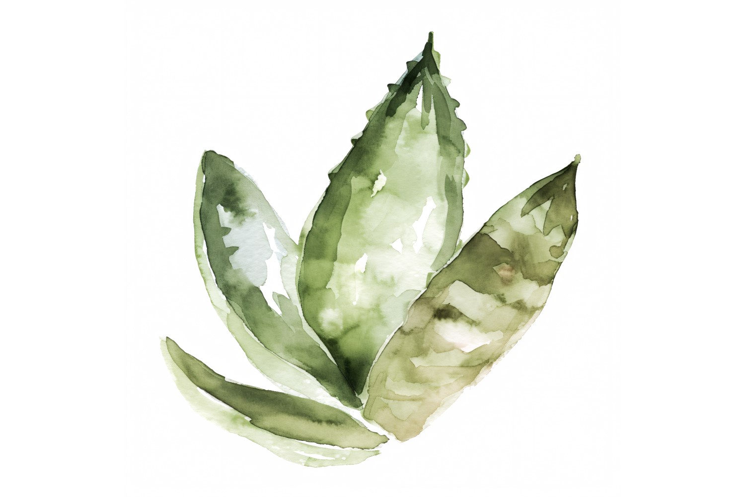 Haworthia Leaves Watercolour Style Painting 1