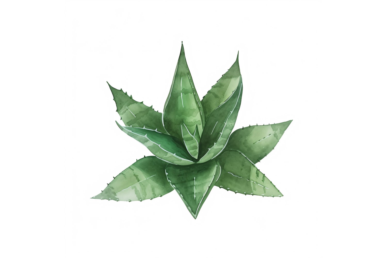 Haworthia Leaves Watercolour Style Painting 2