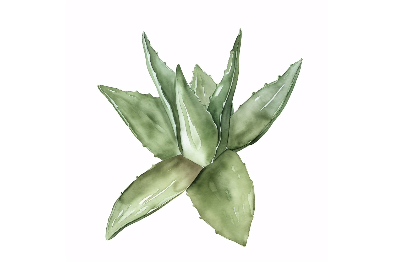 Haworthia Leaves Watercolour Style Painting 3