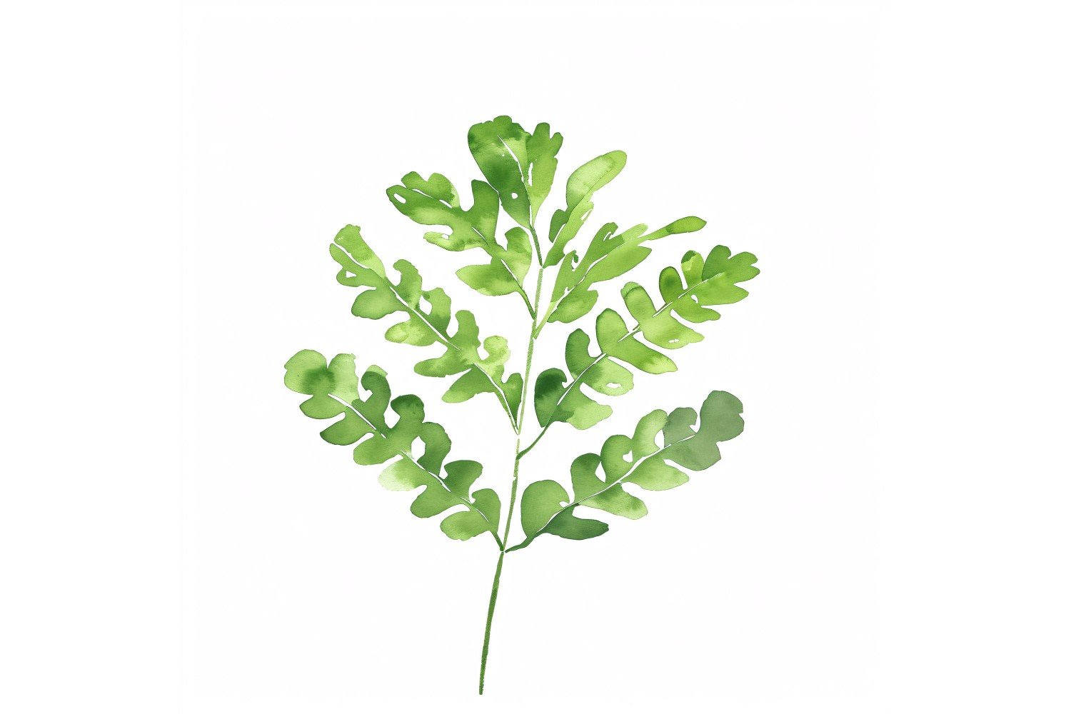 Maidenhair Leaves Watercolour Style Painting 1