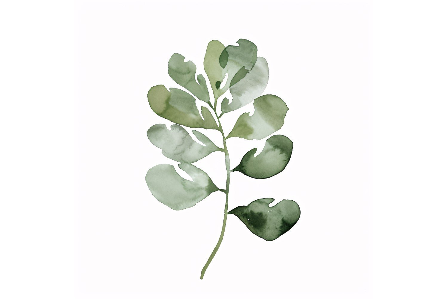 Maidenhair Leaves Watercolour Style Painting 3