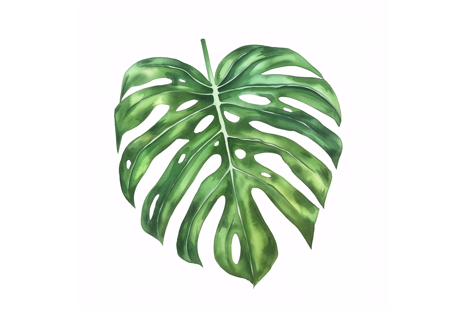 Monstera Leaves Watercolour Style Painting 7