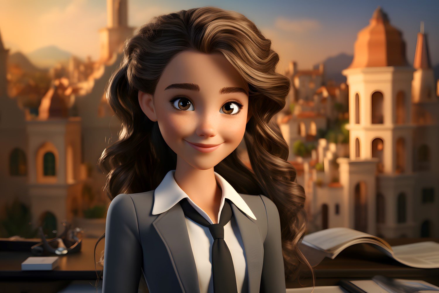 3D Pixar Character Girl Real_Estate Advisor 3