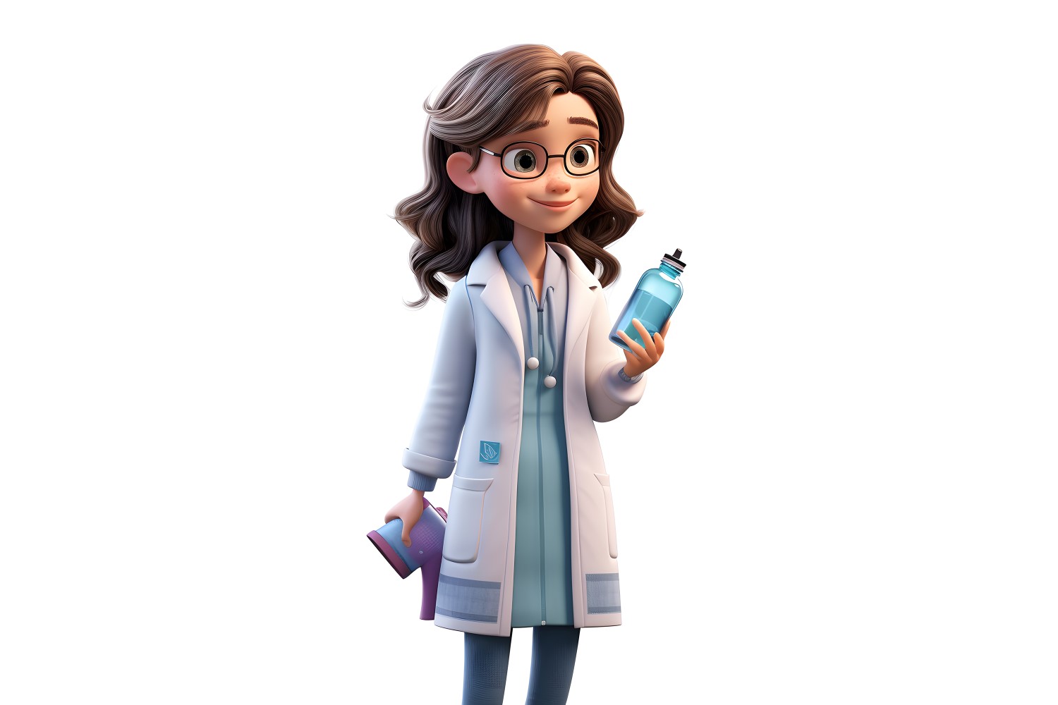 3D Character Child Girl Scientist with relevant environment 7