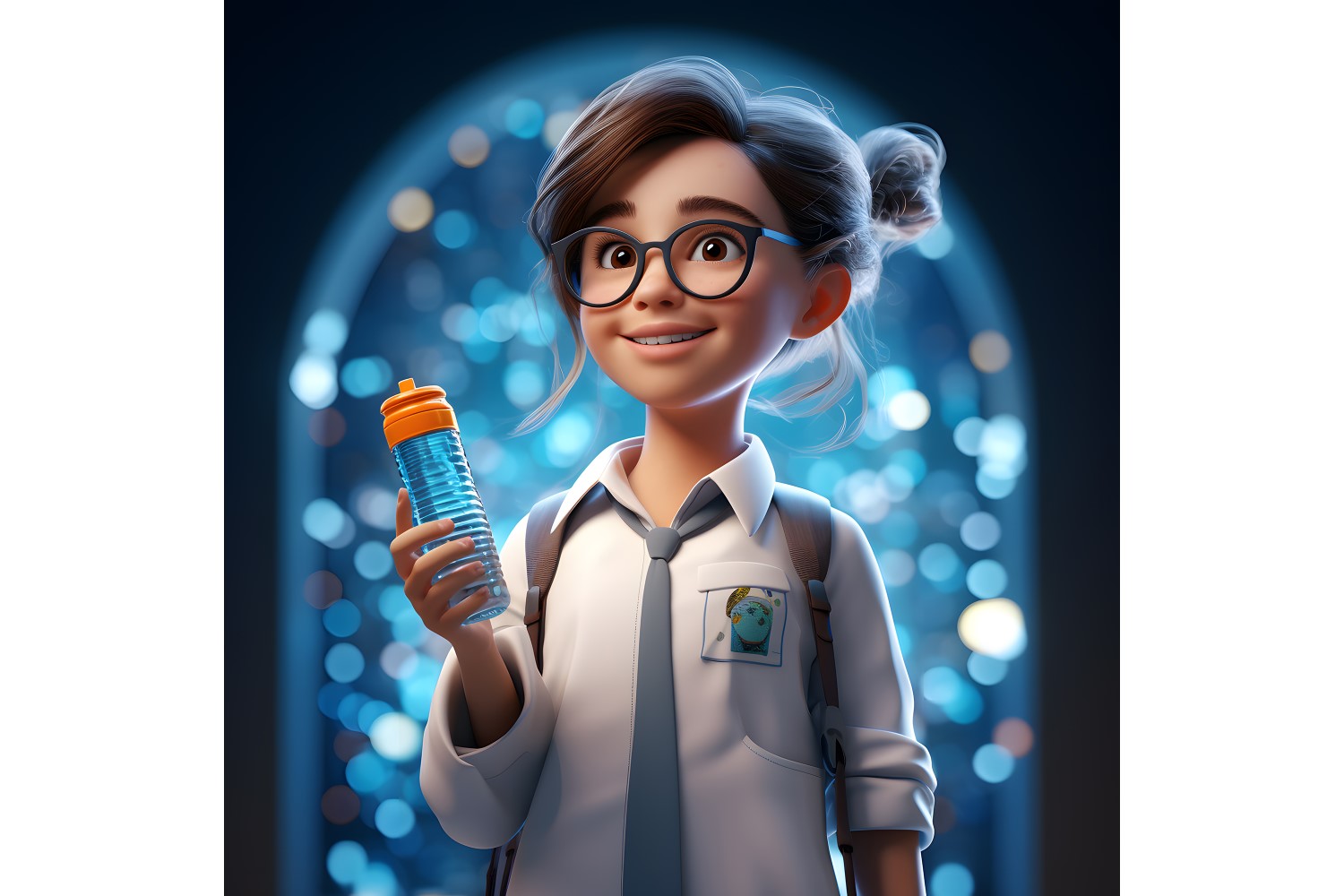 3D Character Child Girl Scientist with relevant environment 8