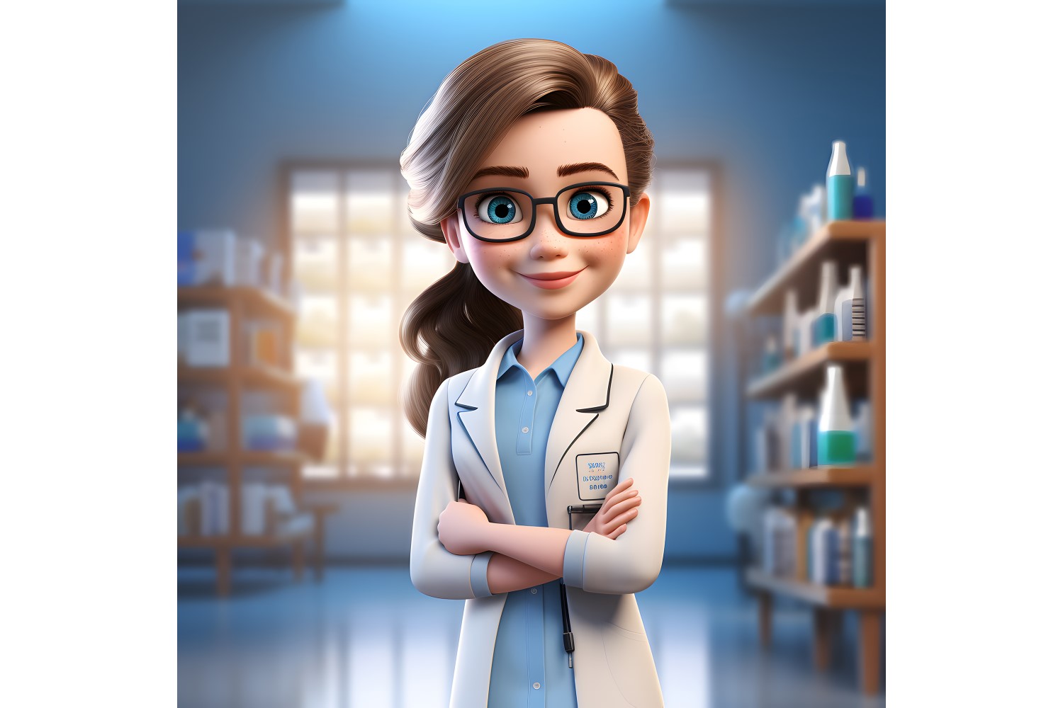 3D Character Child Girl Scientist with relevant environment 12