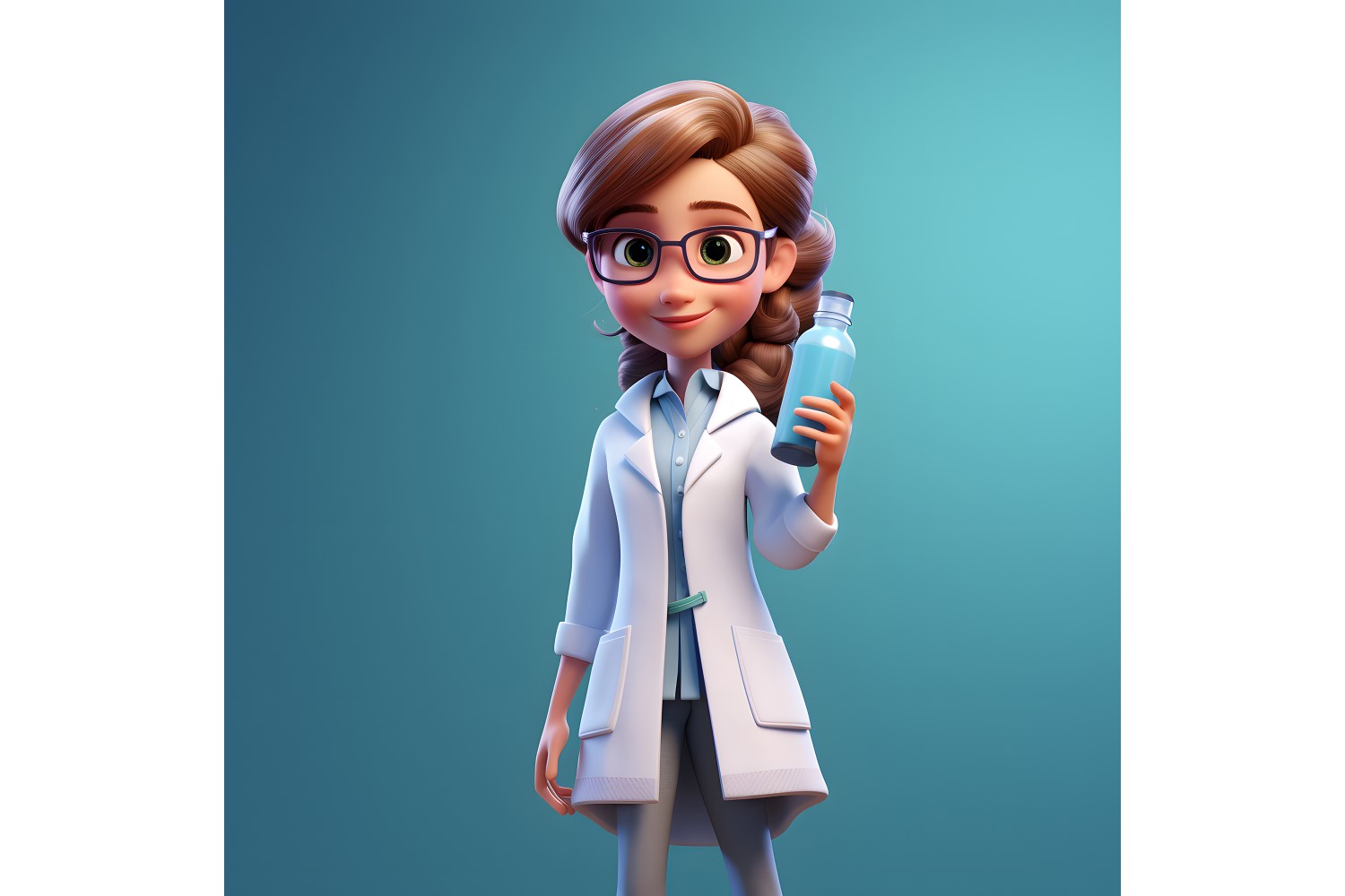 3D Character Child Girl Scientist with relevant environment 14