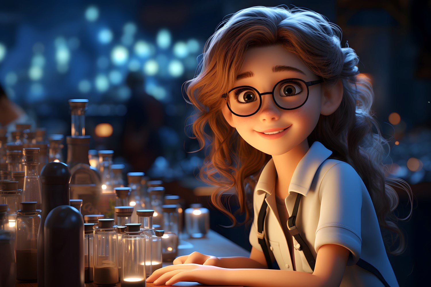 3D Character Child Girl Scientist with relevant environment 17