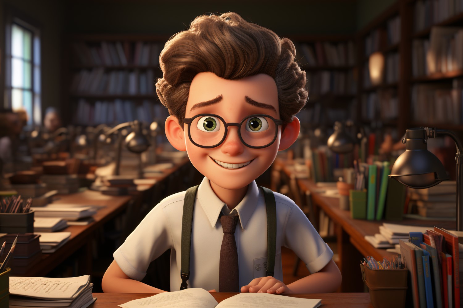 3D Character Child Boy Teacher with relevant environment 7