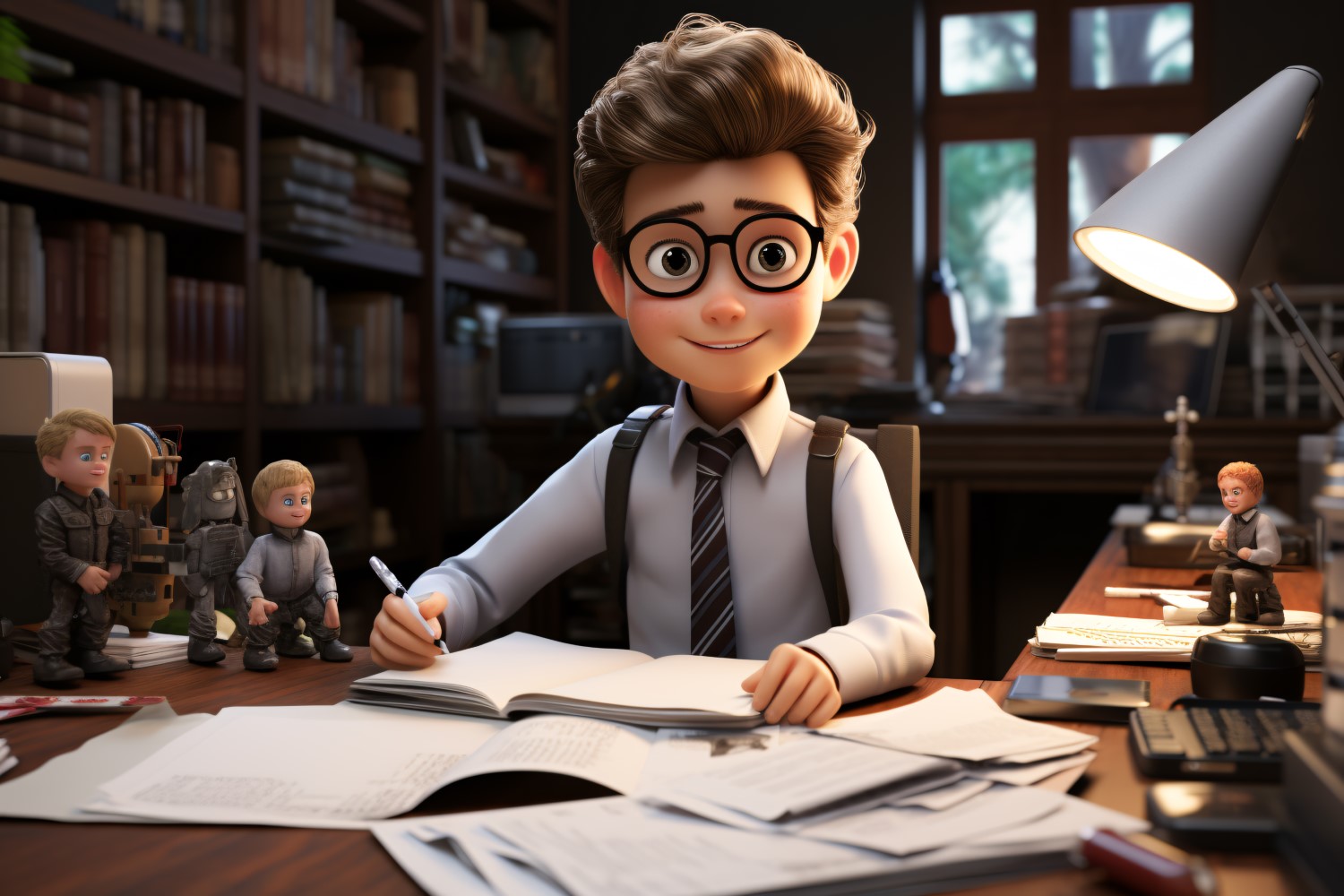 3D Character Child Boy Accountant with relevant environment 5