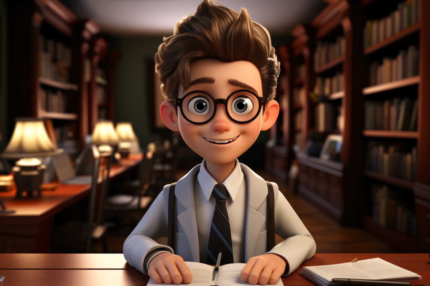 3D Character Child Boy Accountant with relevant environment 6