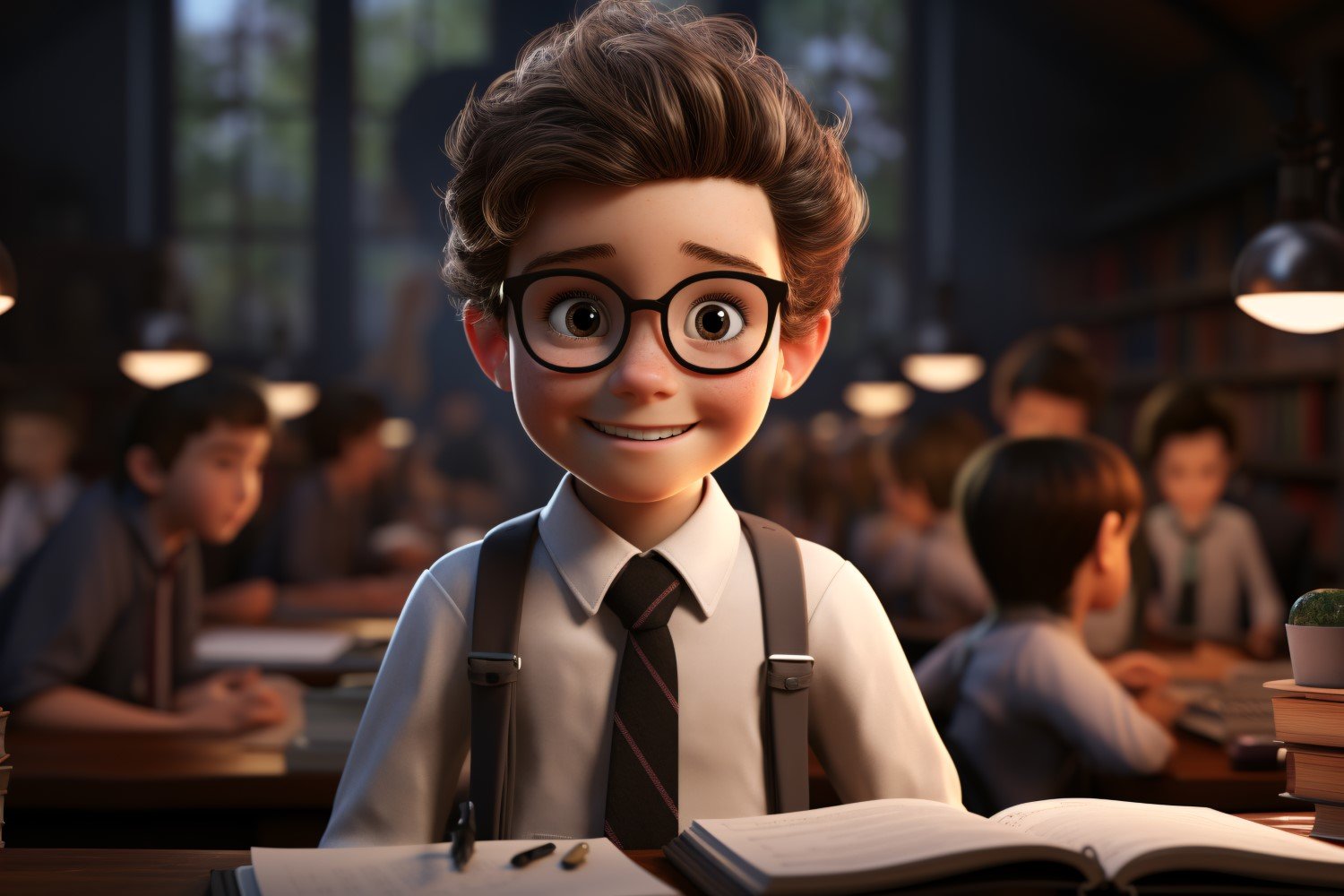 3D Character Child Boy Teacher with relevant environment 3.