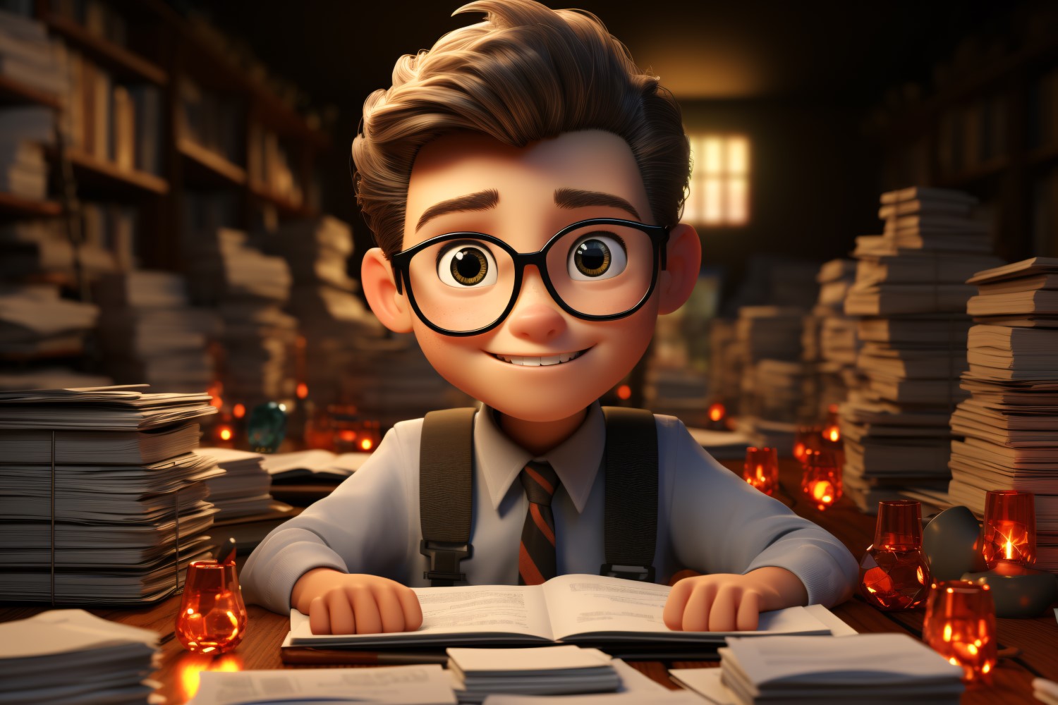 3D Character Child Boy Accountant with relevant environment 3.