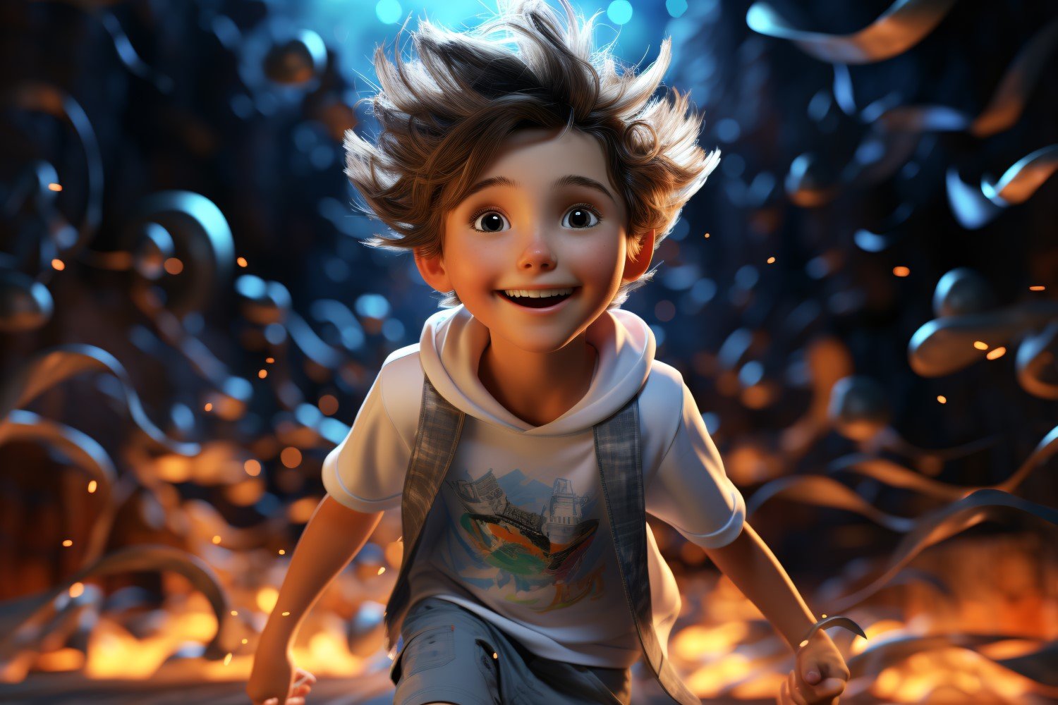 3D Character Child Boy Dancer with relevant environment 1