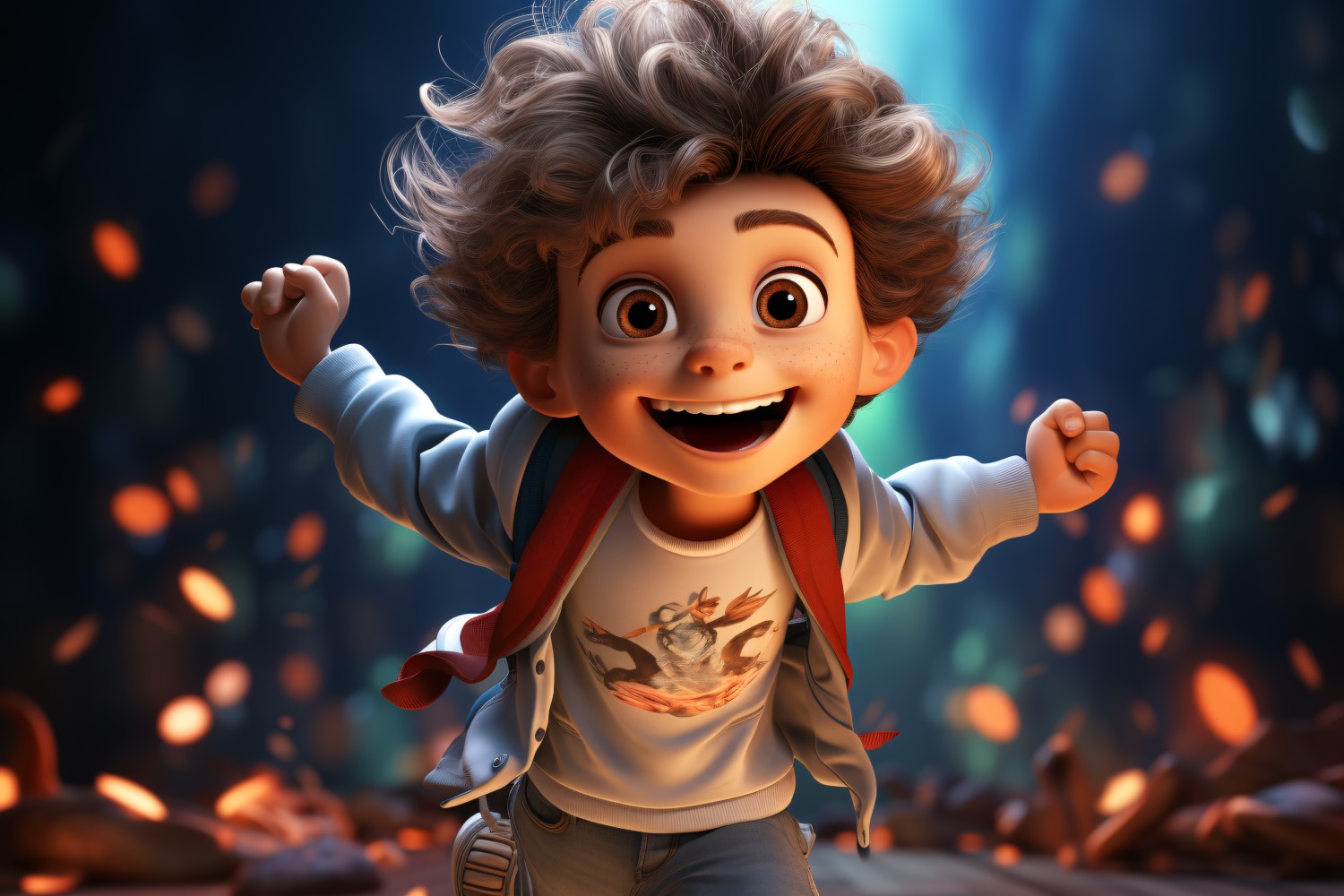 3D Character Child Boy Dancer with relevant environment 4