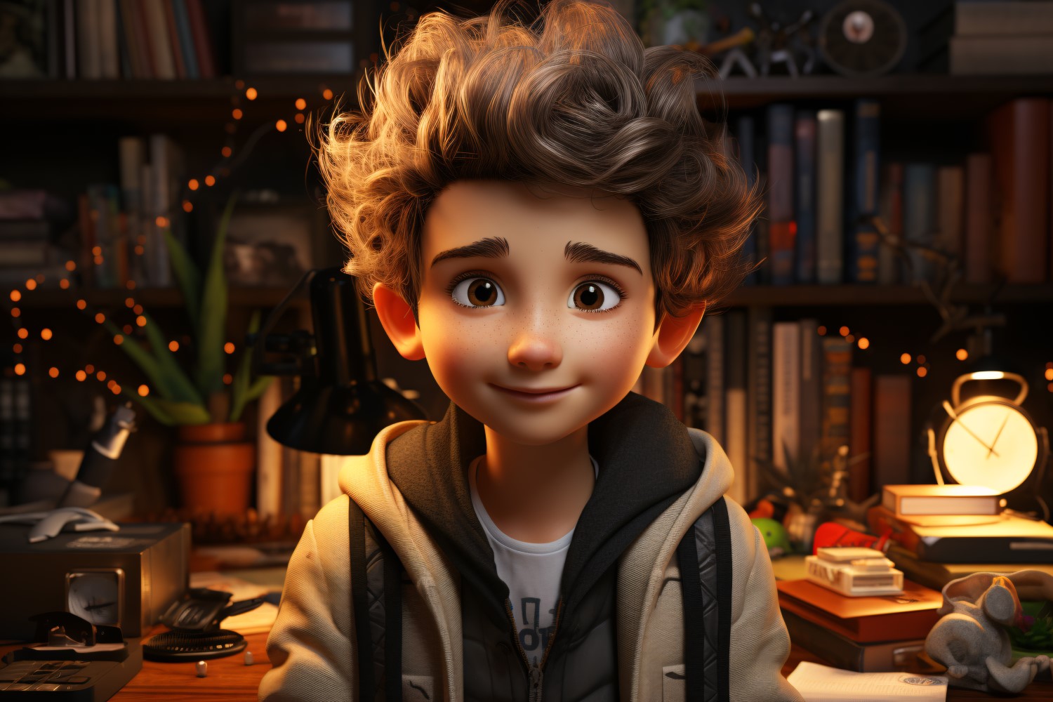 3D Character Child Boy fashion artist with relevant environment 2