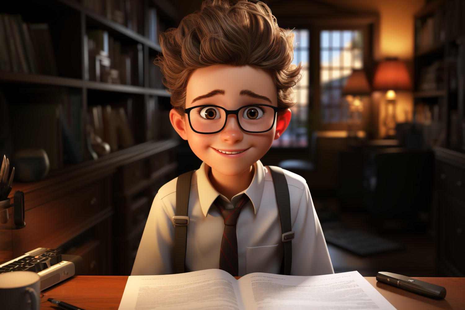 3D Character Boy Financial Advisor with relevant environment