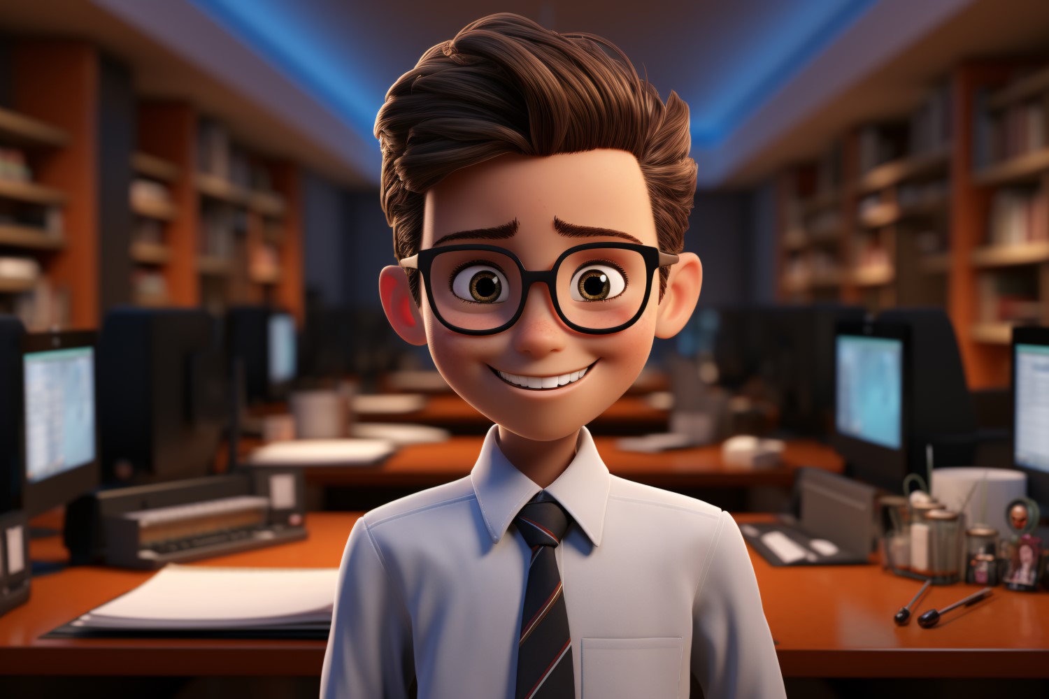 3D Character Boy Financial Advisor with relevant environment 5