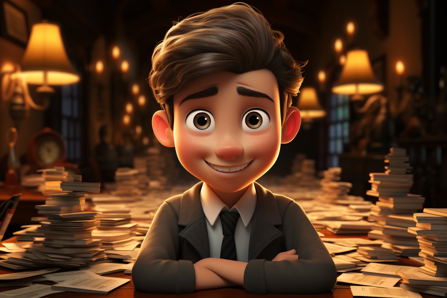 3D Character Boy Financial Advisor with relevant environment 6