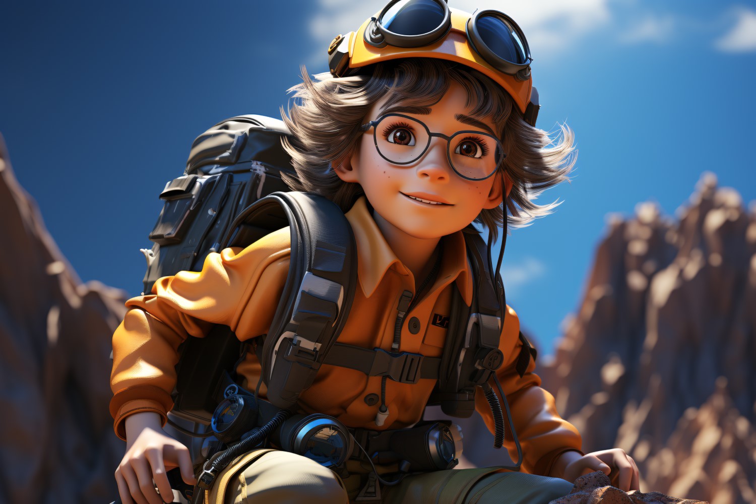 3D Character Child Boy Geologist with relevant environment 1