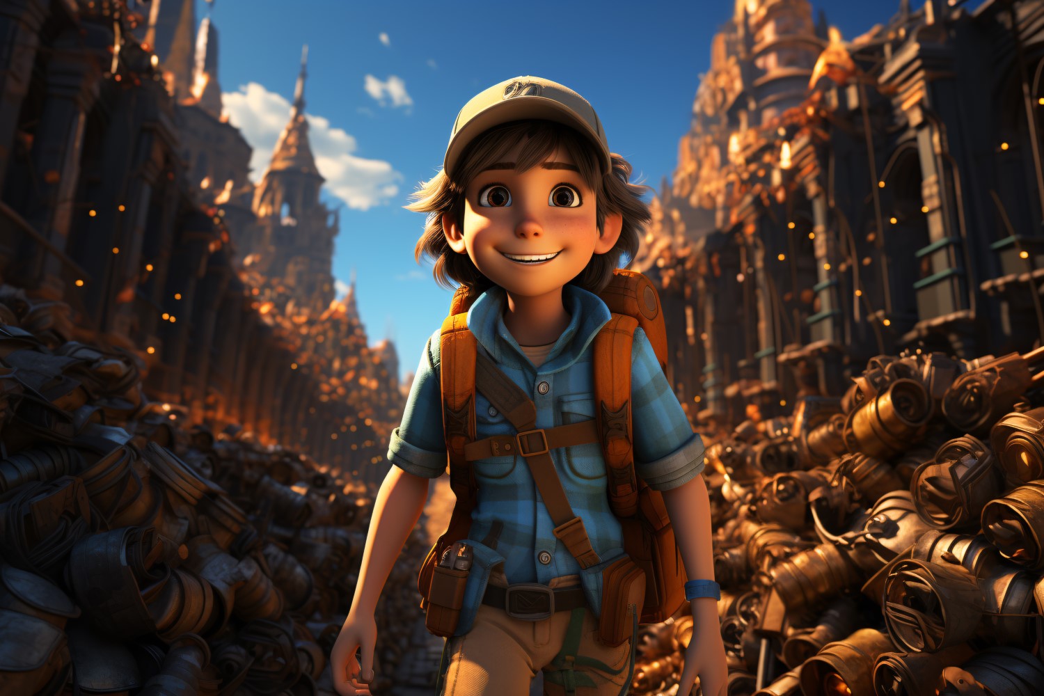 3D Character Child Boy Geologist with relevant environment 4