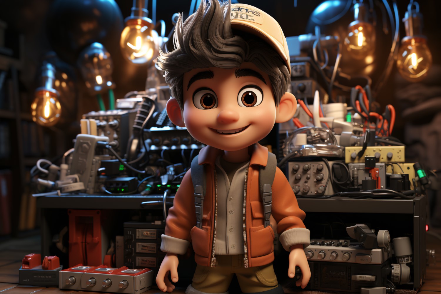 3D Character Child Boy Electrician with relevant environment 1.