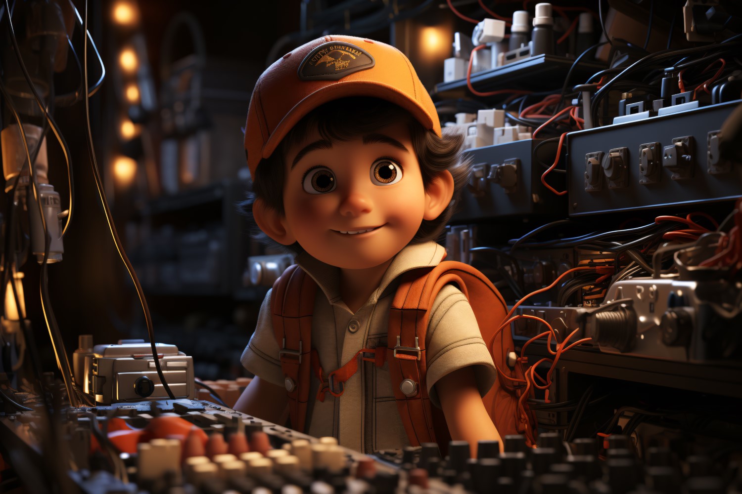 3D Character Child Boy Electrician with relevant environment 2.