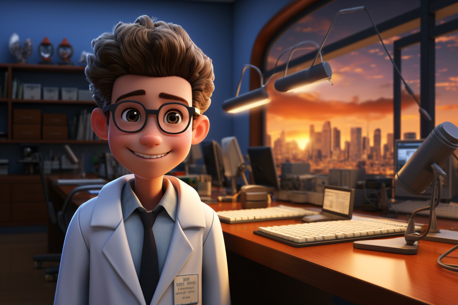 3D Character Child Boy Optometrist with relevant environment 2