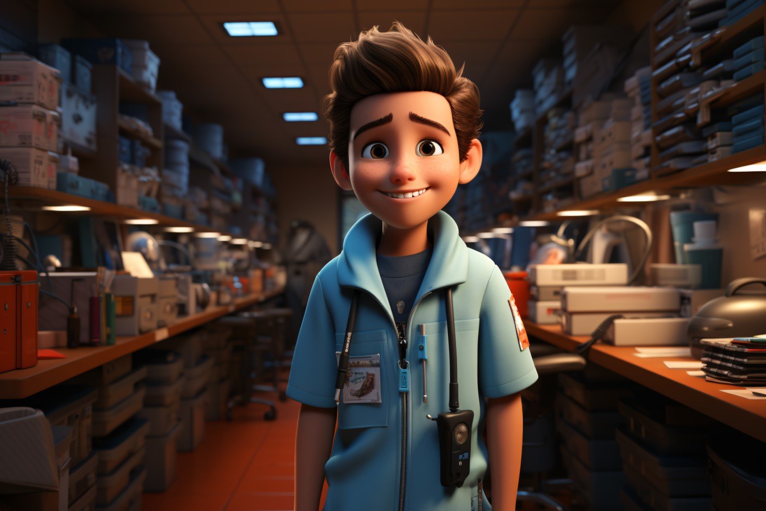 3D Character Child Boy Paramedic with relevant environment 2