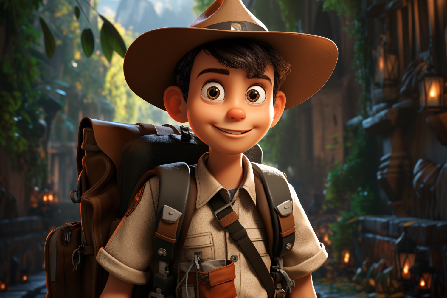 3D Character Child Boy Park_Ranger with relevant environment 1