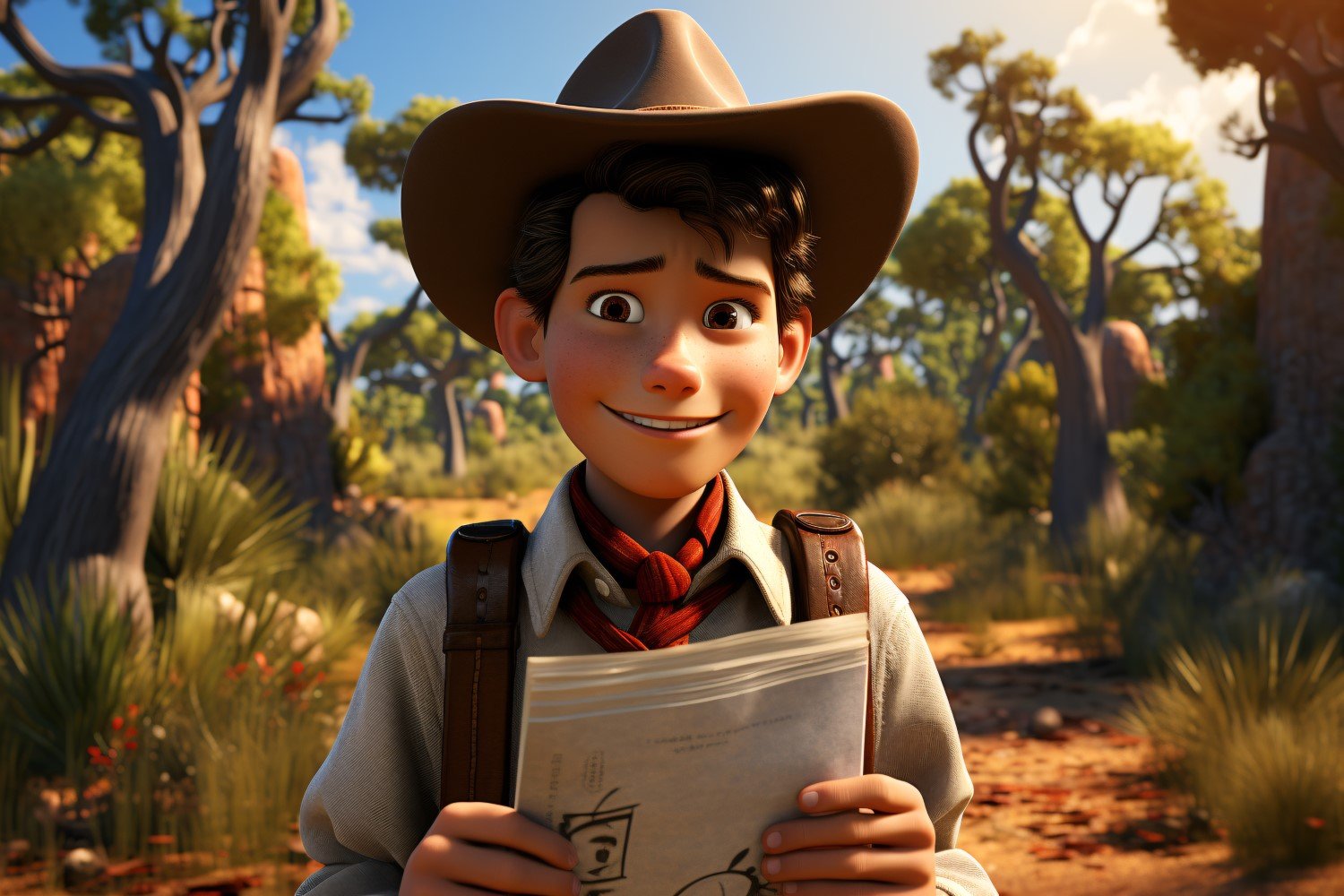 3D Character Child Boy Park_Ranger with relevant environment 2