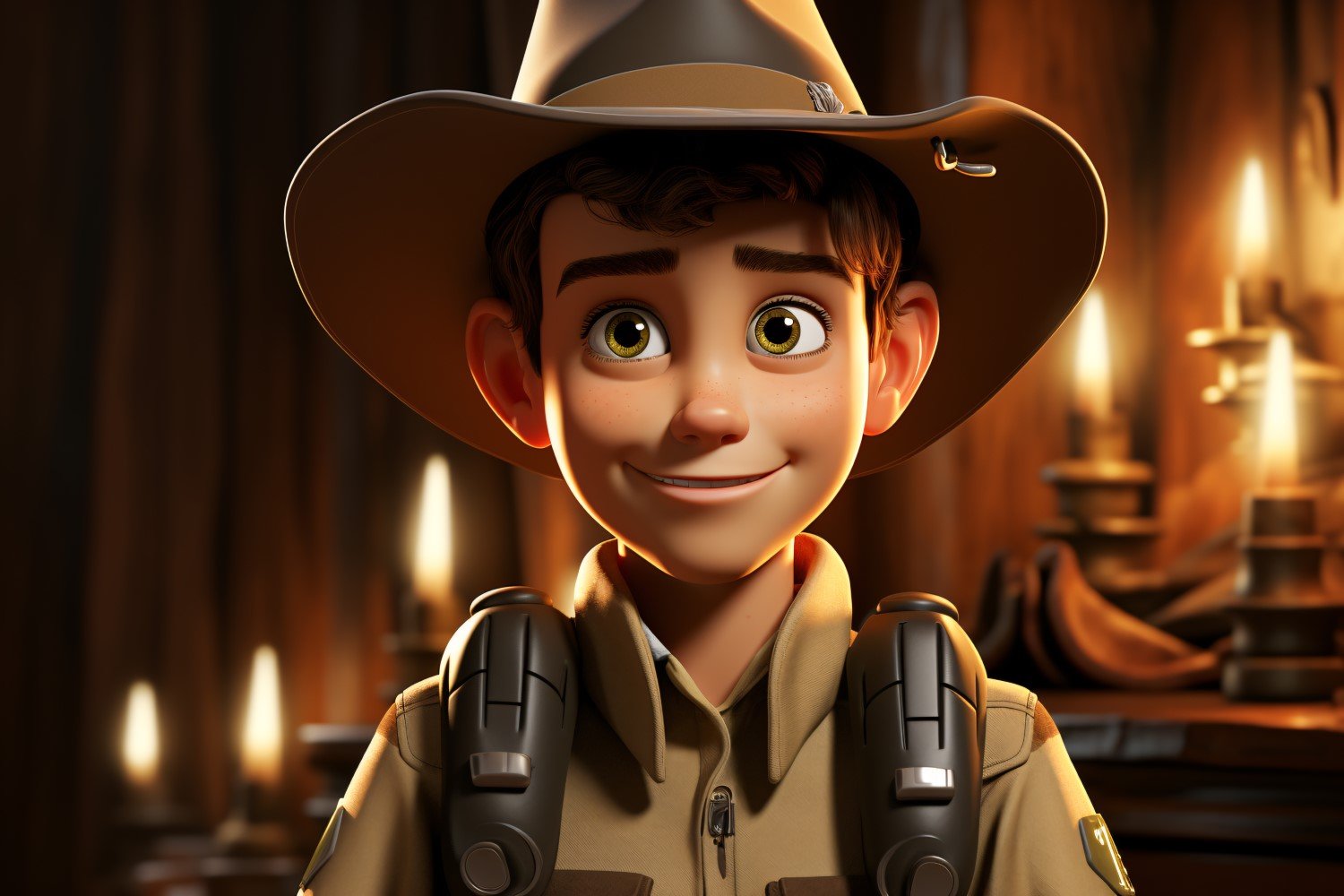 3D Character Child Boy Park_Ranger with relevant environment 3